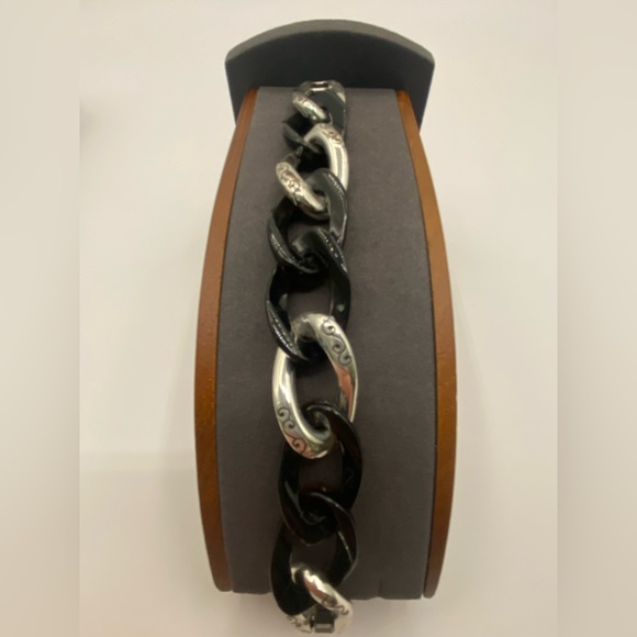 Brighton Reversible Bracelet, with silver, tiger eye and black links. - Picture 2 of 7